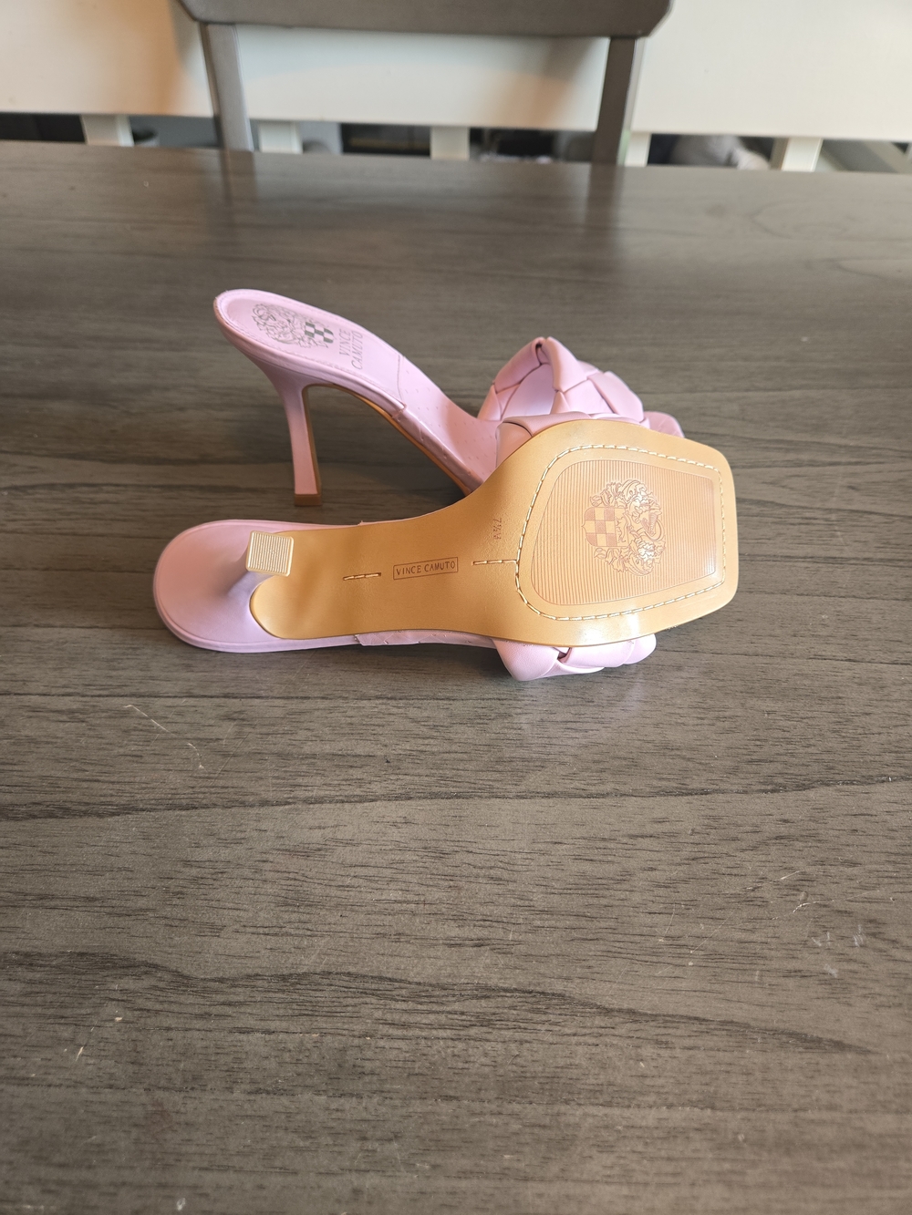 Vince Camuto Pastel Pink Braided Square-Toe Heel Mules - Picture 4 of 4